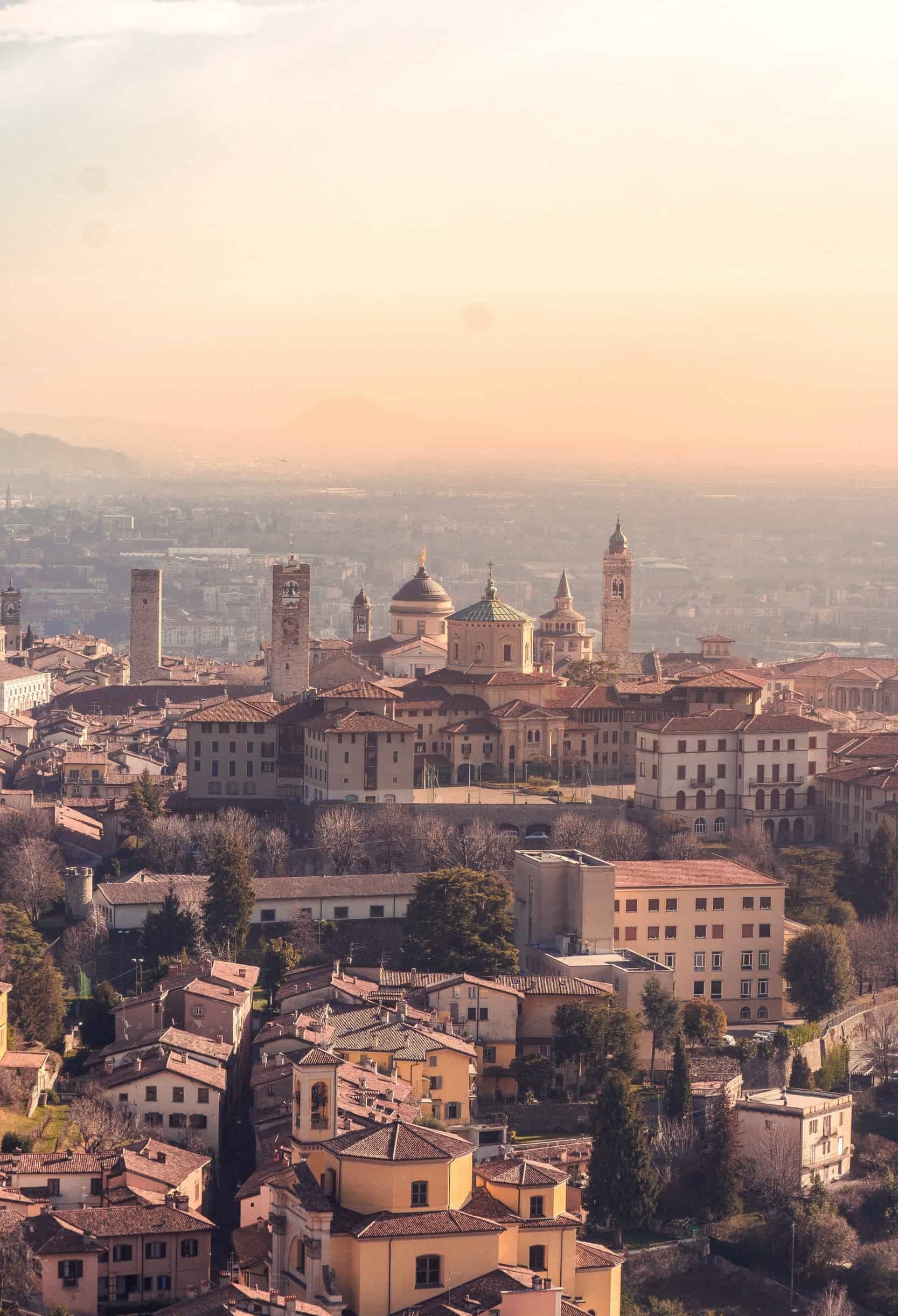 Vista di Bergamo alta dal colle di San Vigilio